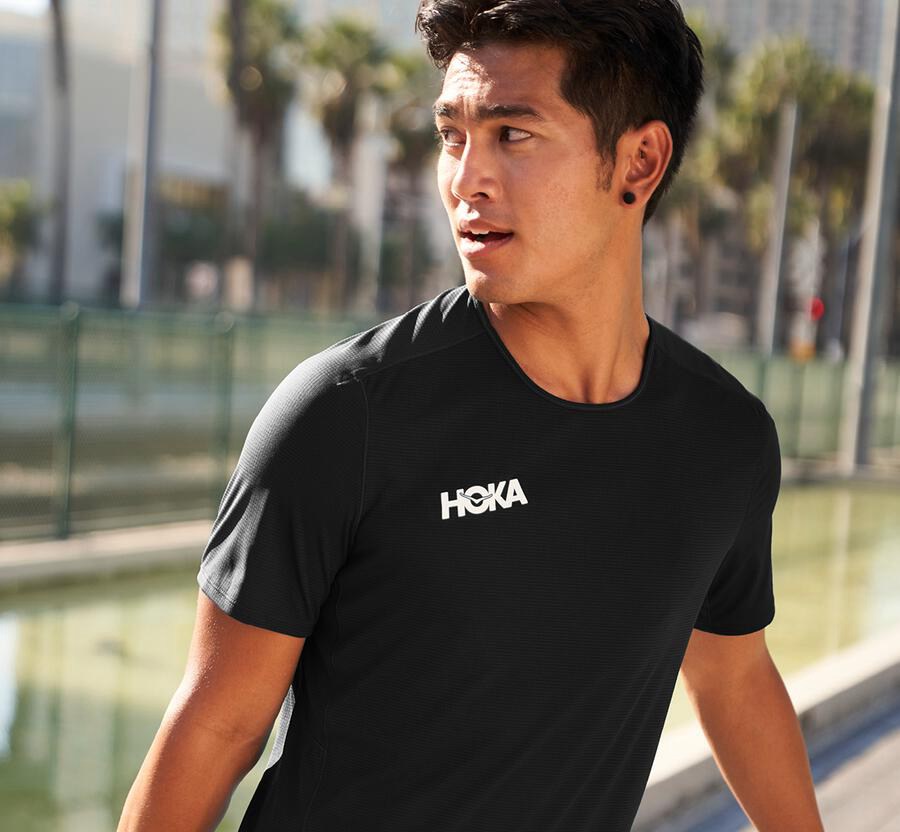 Haut Hoka One One Performance Short Sleeve Homme - Noir - WCL-164208